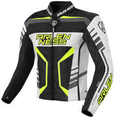 Мотоциклетная кожаная куртка Rapida 2 Arlen Ness, черный/белый/флуоресцентный желтый