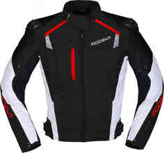 Мотоциклетная текстильная куртка Lineos Modeka, черный/красный/белый