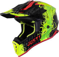 J38 Маска Шлем для мотокросса Just1, желтый/красный/черный