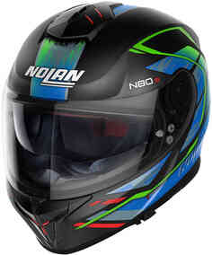 N80-8 Шлем Thunderbolt N-Com Nolan, черный матовый/зеленый