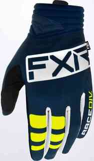 Перчатки Prime для мотокросса FXR, синий/белый/желтый
