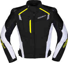 Мотоциклетная текстильная куртка Lineos Modeka, черный/белый/желтый