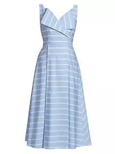 Платье миди Hellison с расклешенной юбкой Emilia Wickstead, цвет blue stripe