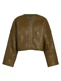 Веганская кожаная куртка с подкладкой Mother, цвет fir green