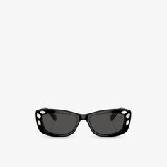 Солнцезащитные очки SK6008 в оправе-подушке из ацетата Swarovski, черный