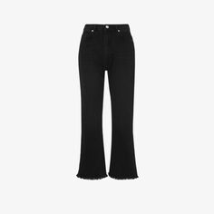 Аутентичные укороченные расклешенные джинсы со средней посадкой Whistles, черный