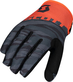 Детские перчатки для мотокросса 350 Dirt Scott, черный/оранжевый