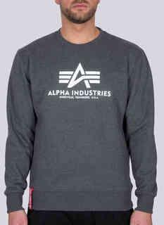 Базовая толстовка Alpha Industries, меланжевый серый