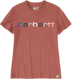 Легкая женская футболка свободного покроя с разноцветным логотипом и графическим рисунком Carhartt, коричневый
