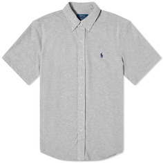 Рубашка Polo Ralph Lauren Short Sleeve Button Down Pique, серый