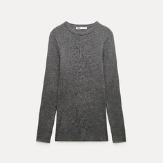 Свитер Zara Ribbed Wool And Cashmere Blend, серый