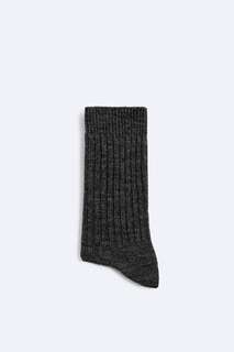 Ребристые фактурные носки ZARA, серый
