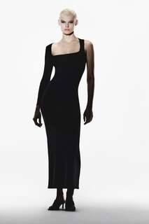 Длинное платье nilit &amp; basf с вырезами ZARA, черный