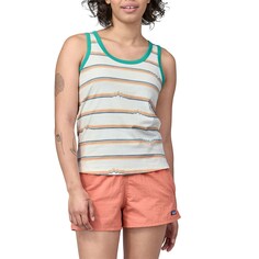 Топ Patagonia Ridge Rise Stripe Repeat Organic Tank, цвет Ridge Rise Stripe Repeat: Birch White w/Wavy Blue