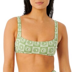 Топ Rip Curl Summer Check Jacquard Crop Bikini, зеленый