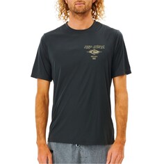 Рашгард Rip Curl Icons Surflite Short Sleeve, цвет Washed Black