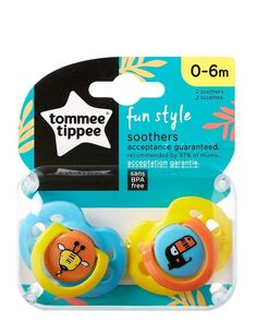 Успокаивающая соска Tommee Tippee Fun Style 0-6m, 2 шт