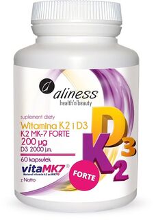 Витамин Д3 + К2 Aliness Witamina K2 Forte MK-7 + D3, 60 шт