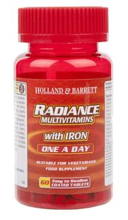 Комплекс витаминов и минералов в таблетках Holland &amp; Barret Radiance Multi Vitamins &amp; Iron One a Day, 60 шт
