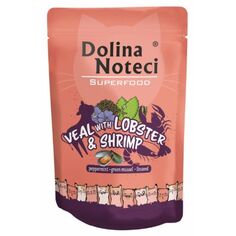 Влажный корм для кошек Dolina Noteci Superfood Cielęcina, Homar i Krewetki, 85 гр