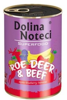 Влажный корм для собак Dolina Noteci Superfood Sarna i Wołowina, 400 гр