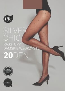 Колготки Life Silver Chic Nero/Silver Romby + Kropki 20 DEN, 4