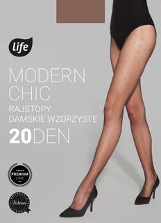 Колготки Life Modern Chic Nero/Pink Różowe Kropki 20 DEN, 4