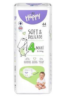Одноразовые подгузники для детей Bella Baby Happy Soft &amp; Delicate Maxi, 44 шт