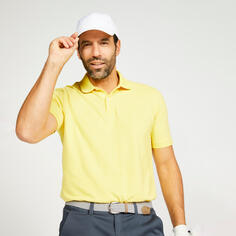 Мужская футболка-поло для гольфа - MW500 желтая INESIS, светло-желтого