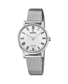 F20015/4 Женские часы из серебряной стали швейцарского производства Festina, серебро