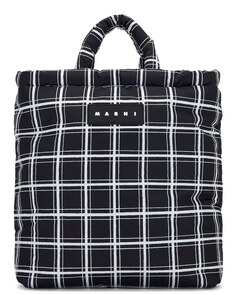 Сумка-тоут Marni Tote Ns Nylon Check, черный