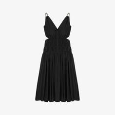 Платье миди из тафты со сборками и V-образным вырезом Maje, цвет noir / gris