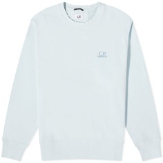 Свитшот C.P. Company Cotton Diagonal Fleece Logo, светло-голубой