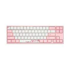 Механическая игровая проводная клавиатура Varmilo Sakura R1 68, EC V2 Ivy, розовый/белый, английская раскладка