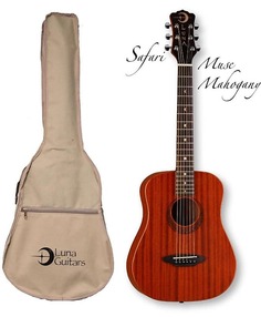 Акустическая гитара Luna Safari Series Muse Mahogany 3/4-Size Travel Acoustic Guitar - Natural, SAF MUS MAH