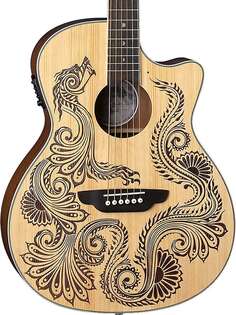 Акустическая гитара Luna Henna Dragon Spruce Acoustic-Electric Guitar, Natural