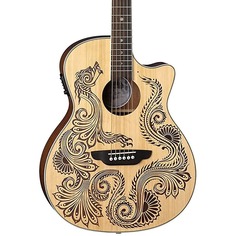 Акустическая гитара Luna Guitars Henna Dragon 6 String Spruce Acoustic/Electric Guitar