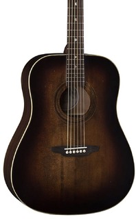 Акустическая гитара Luna Art Vintage Dreadnought Cutaway Acoustic-Electric Guitar Distressed Vintage Brown