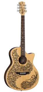 Акустическая гитара Luna Henna Paradise Select Spruce Acoustic-Electric Guitar w/ Laser Henna Design