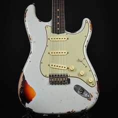 Электрогитара Fender Masterbuilt Todd Krause 1962 Stratocaster Heavy Relic Sonic Blue / Sunburst Brazilian Rosewood 2023