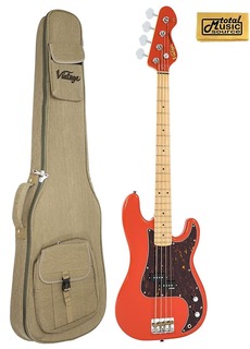 Басс гитара Vintage Reissued Series Bass V4MFR, Firenza Red Finish W/ Gig Bag