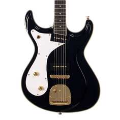 Электрогитара Eastwood Guitars Sidejack Baritone DLX Lefty - Black - Deluxe Left-Handed Offset Electric Guitar - NEW!