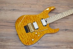 Электрогитара Charvel PRO-MOD DK24 HH FR M MAHOGANY WITH QUILT MAPLE 2022 - Trans Amber Quilted Maple