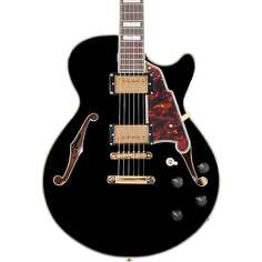 Электрогитара D&apos;Angelico Excel Series SS Semi-Hollow Electric Guitar With Stopbar Tailpiece Black D`Angelico