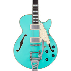 Электрогитара D&apos;Angelico Deluxe SS Semi-Hollow Electric Guitar With Shield Tremolo Matte Surf Green D`Angelico
