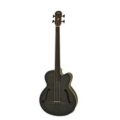 Басс гитара Aria FEBF2M-FL-STBK Flame Nato Top Nato Neck 4-String Medium Scale Fretless Acoustic Bass Guitar - Stained Black