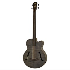 Басс гитара Aria Hollow body fretless bass 2023 - Transparent Black Stain