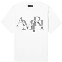 Футболка Amiri Chrome Staggered Logo, белый