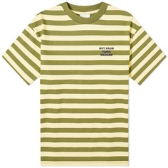 Футболка Drole De Monsieur Striped Not From Paris Madame, желтый/зеленый