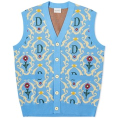 Кардиган Drole De Monsieur Ornaments Sleeveless, голубой